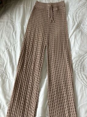 25' Inseam XS Beach Coverup Drawstring Tan Pants